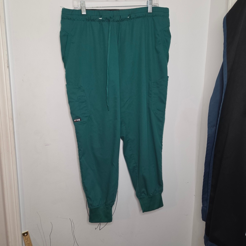 Greys Anatomy by Barco Teal Green Scrub‎ Joggers Mens 2XL Drawstring Cargo Pants